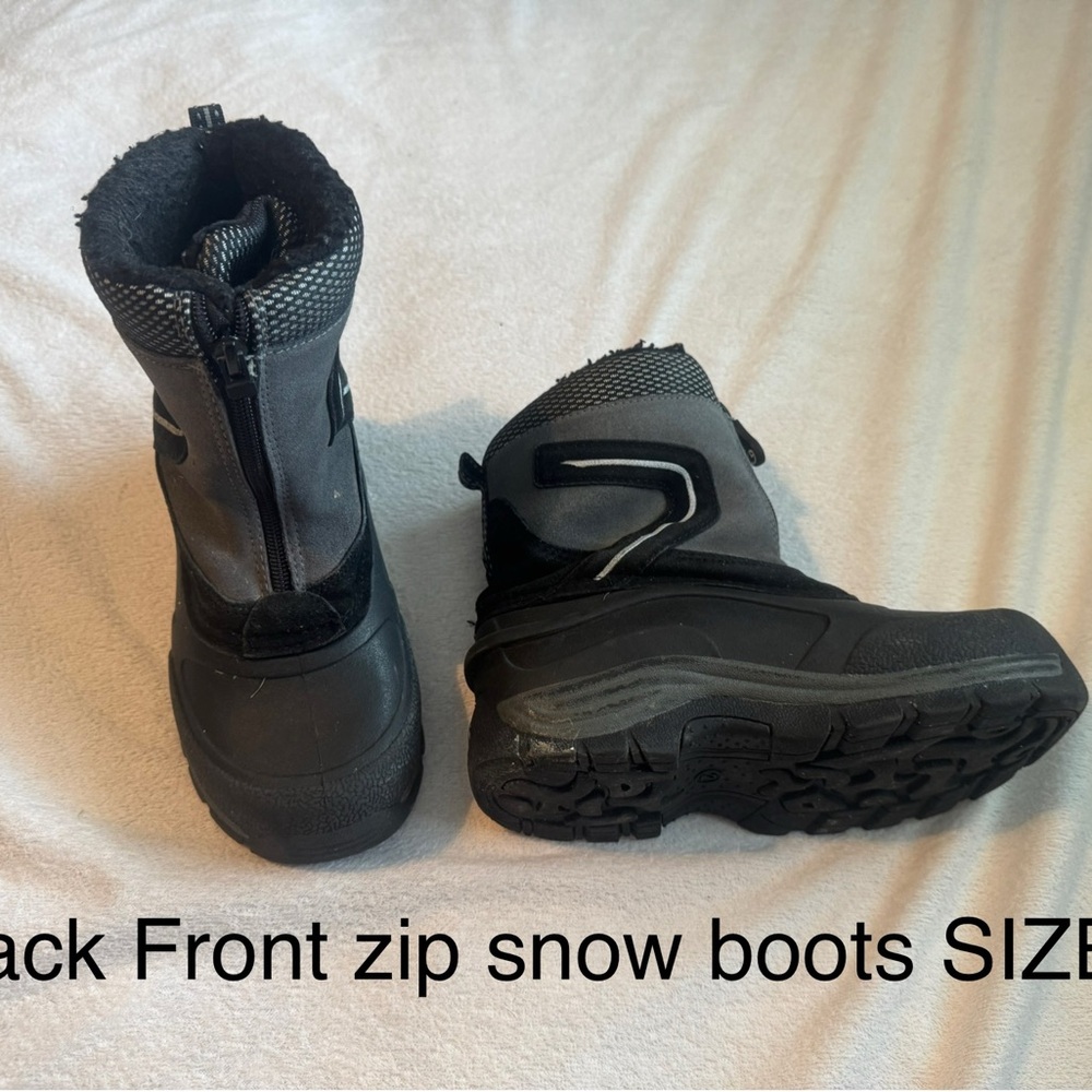 Kids Black and Gray Snow Boots